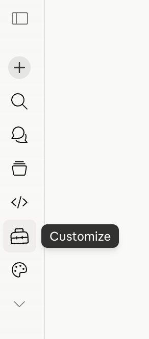 Кнопка Customize в лівому меню Claude