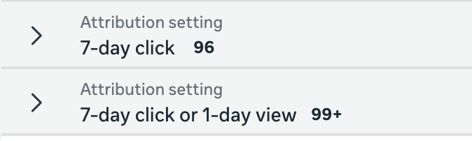 Результат групування по Attribution setting