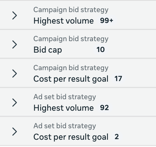Результат групування по Bid strategy